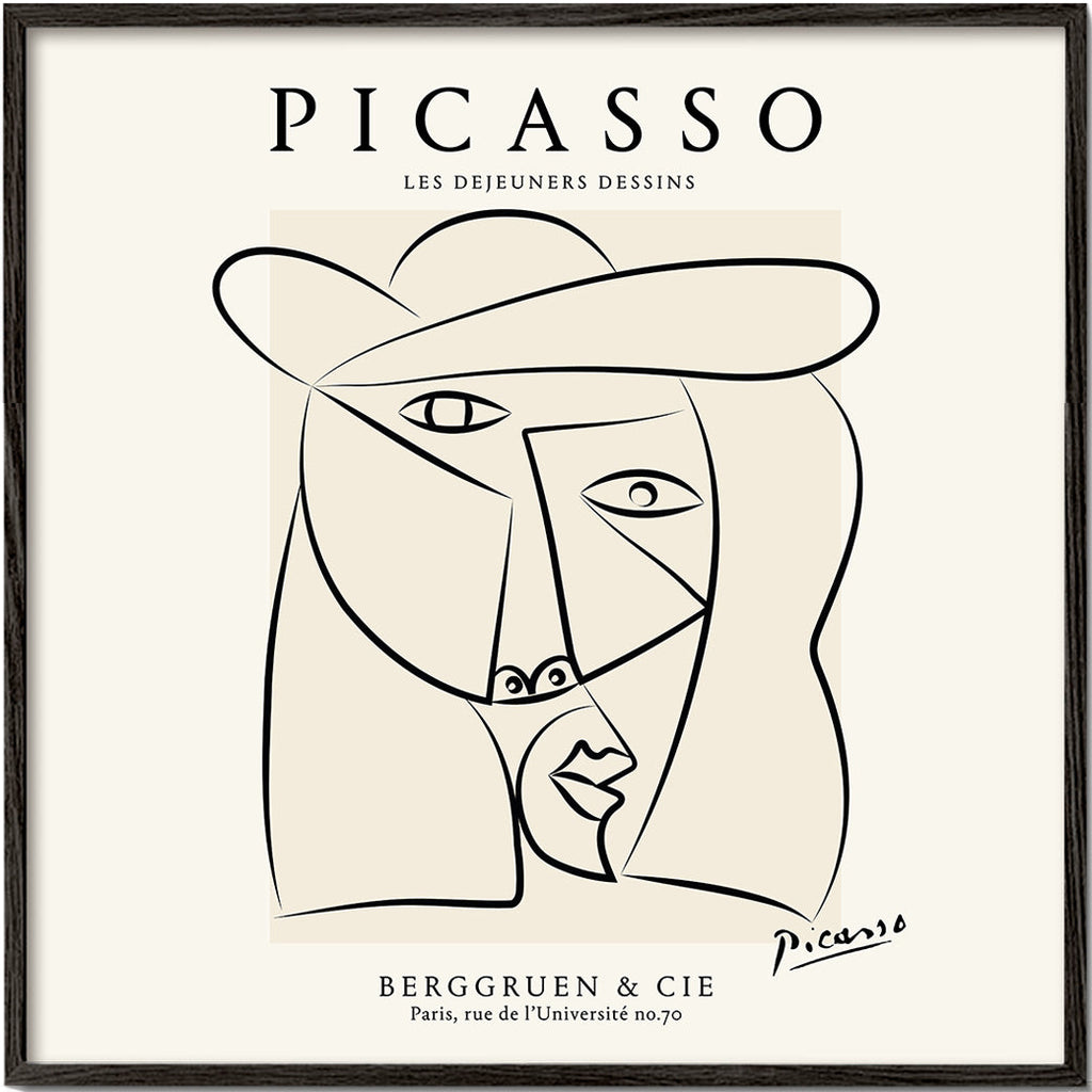 Picasso Woman in a Hat Sktech Poster - Square