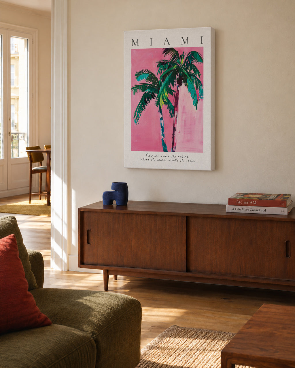 Miami - Unframed canvas in an interior