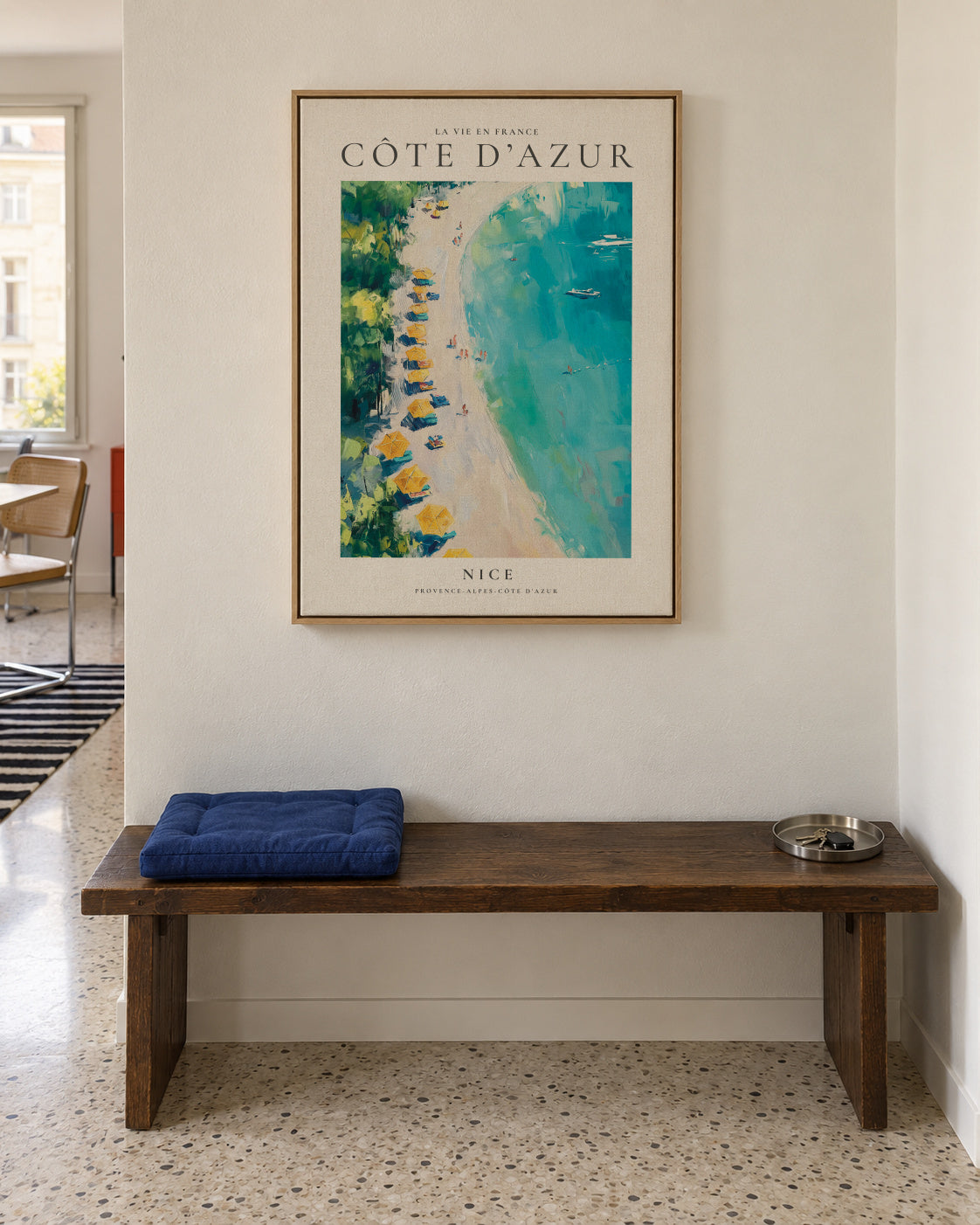 La vie en France, Nice - Framed canvas in an interior