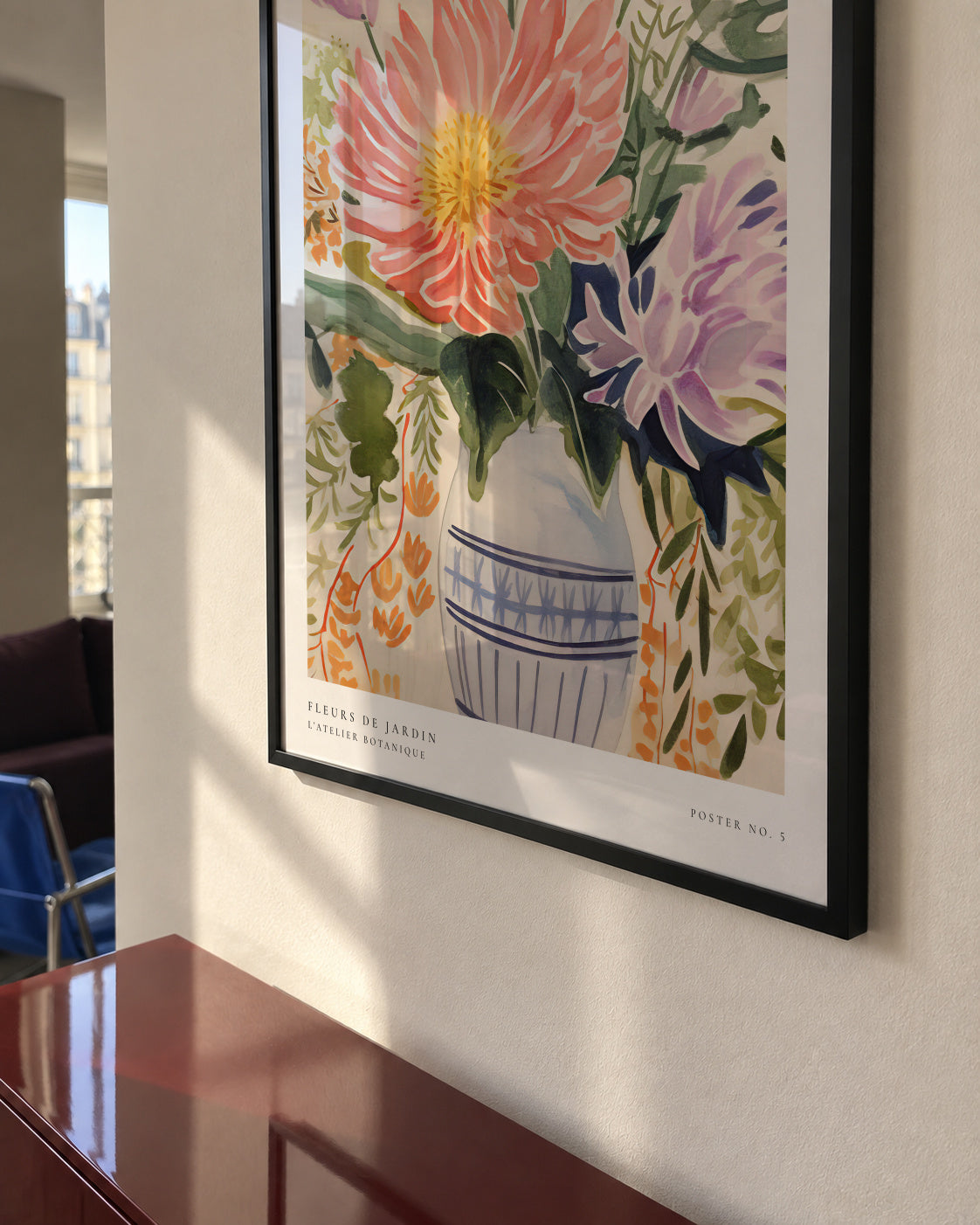 Fleurs de Jardin - Poster No. 5 - Framed poster in an interior