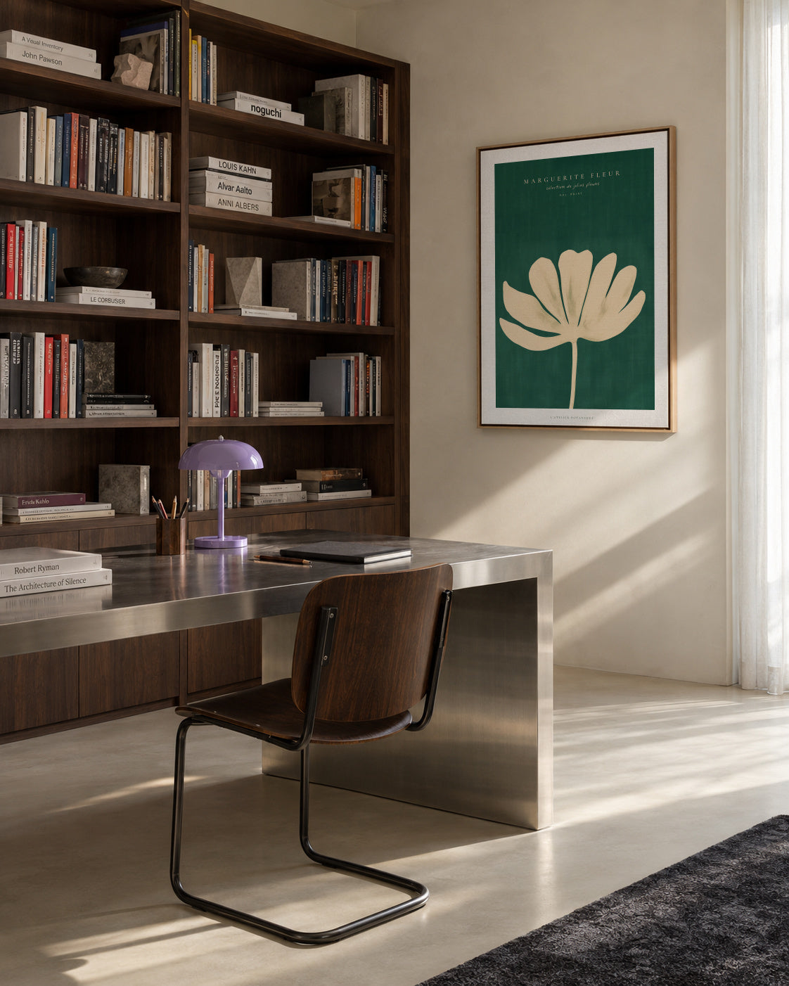 Daisy Flower (Marguerite Fleur) - Framed canvas in an interior