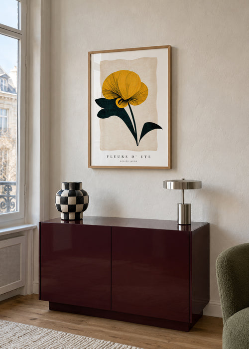 Summer flowers (fleurs d'été ) Azalea - Framed poster in an interior
