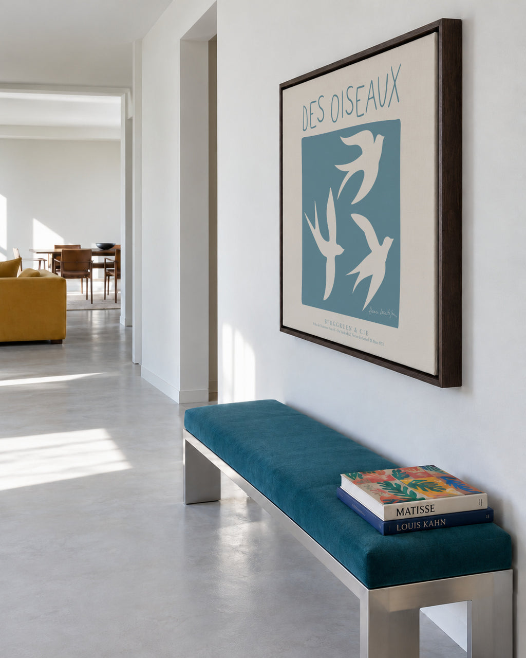 Henri Matisse,Des Oiseaux - SQUARE - Framed canvas in an interior