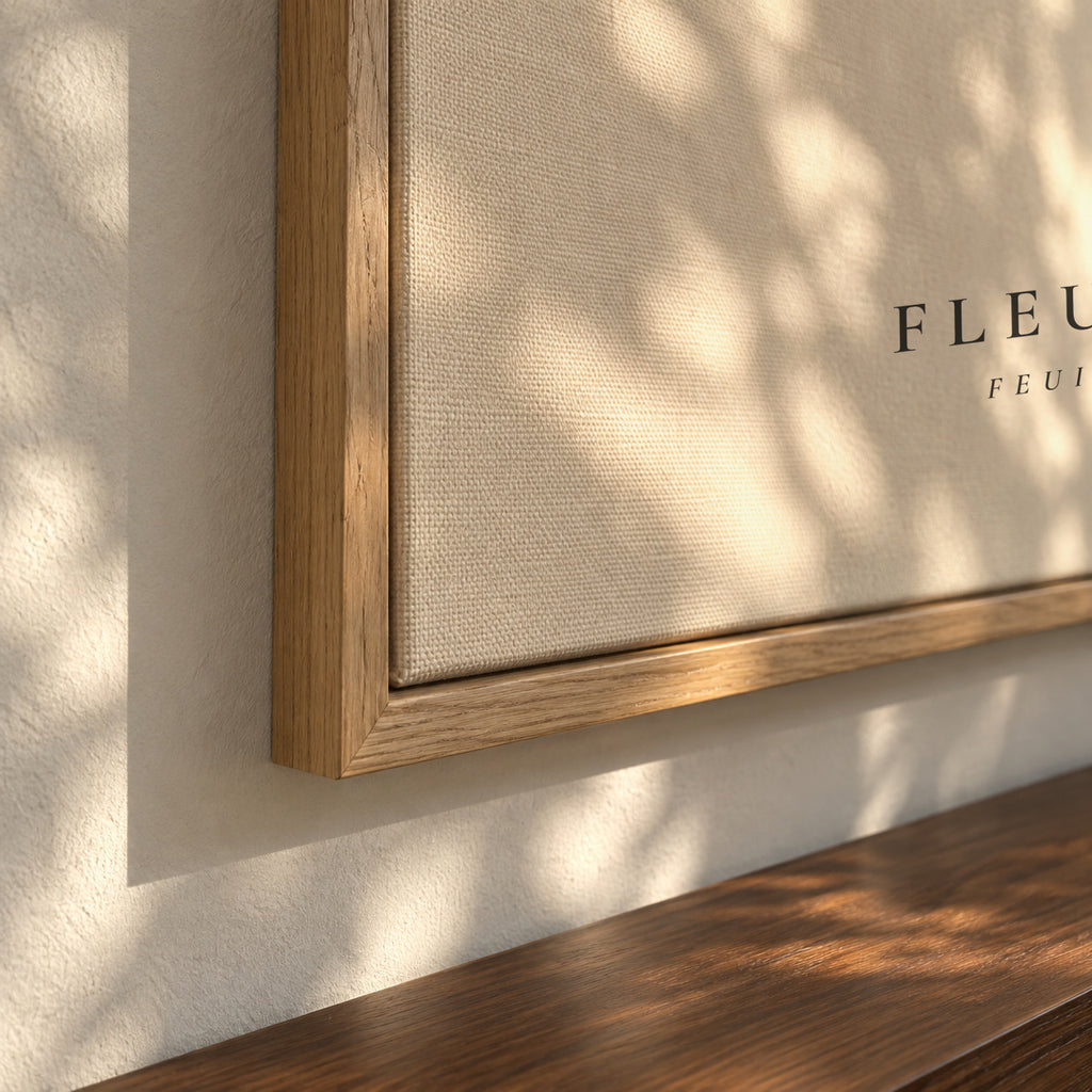Botanical, Fleurs et plantes -Ginkgo biloba leaf - SQUARE - Framed canvas detail