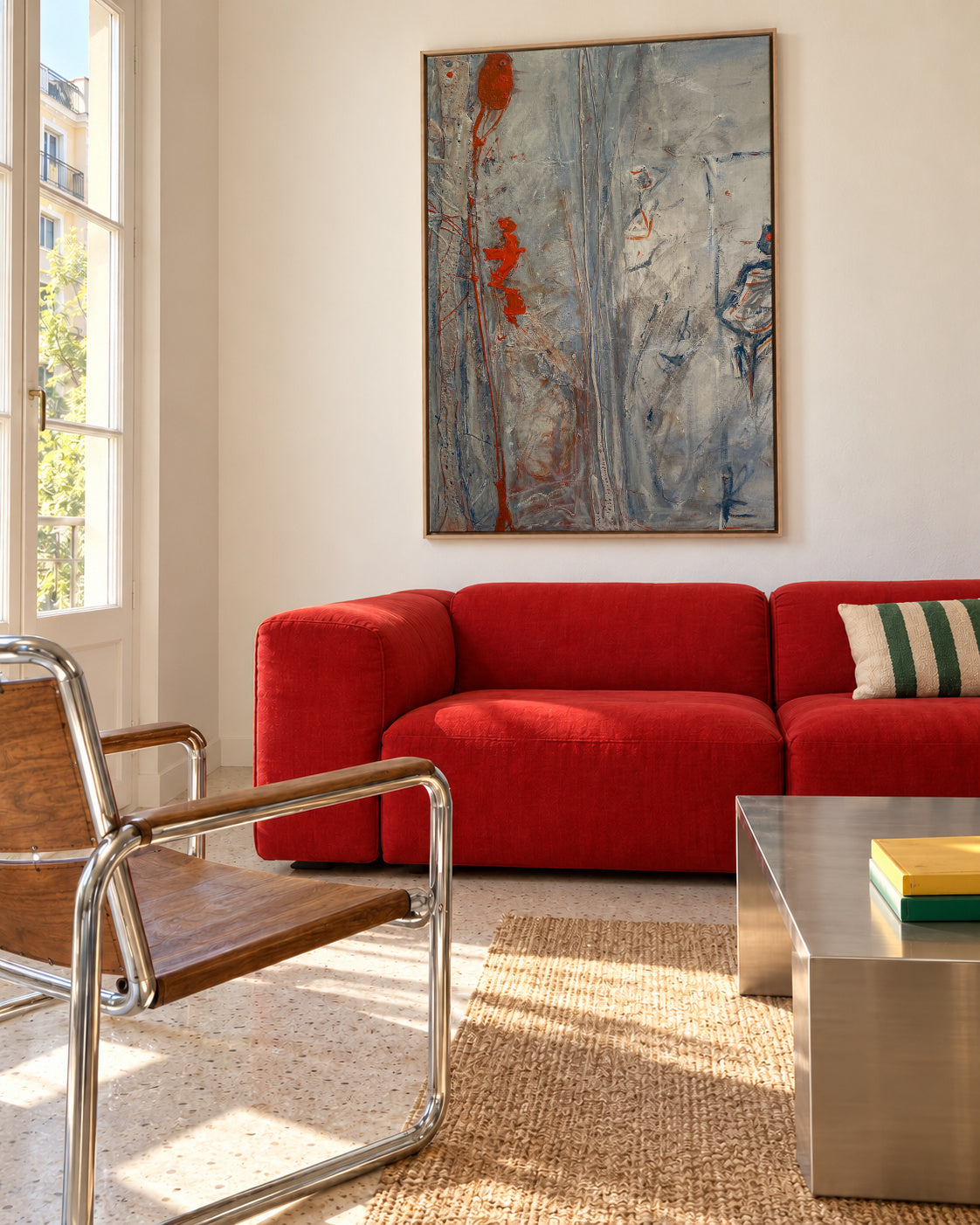 Two worlds - Framed canvas in an interior