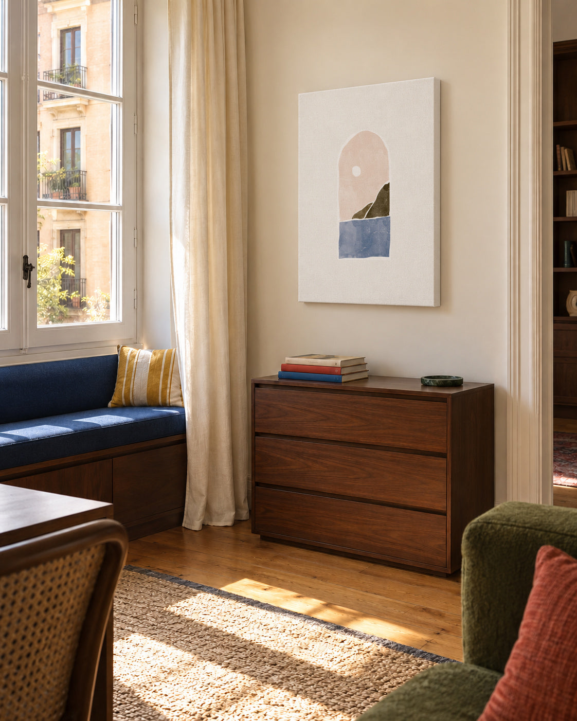 Tropical Window Landscape I - Unframed canvas in an interior