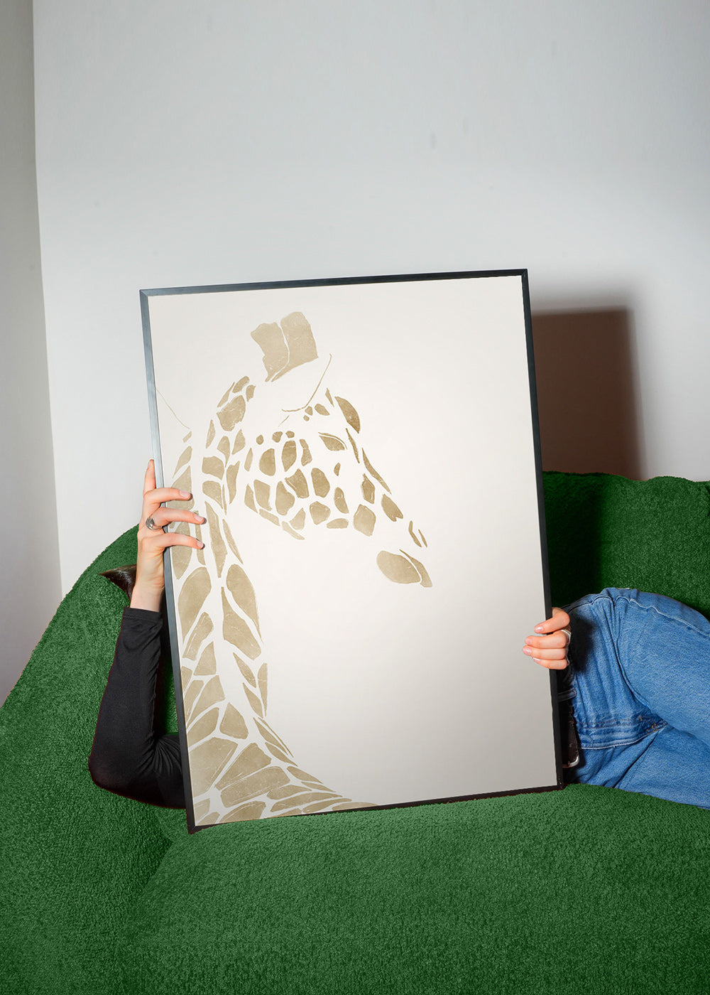 Cuadro jirafa beige perfil – Product2