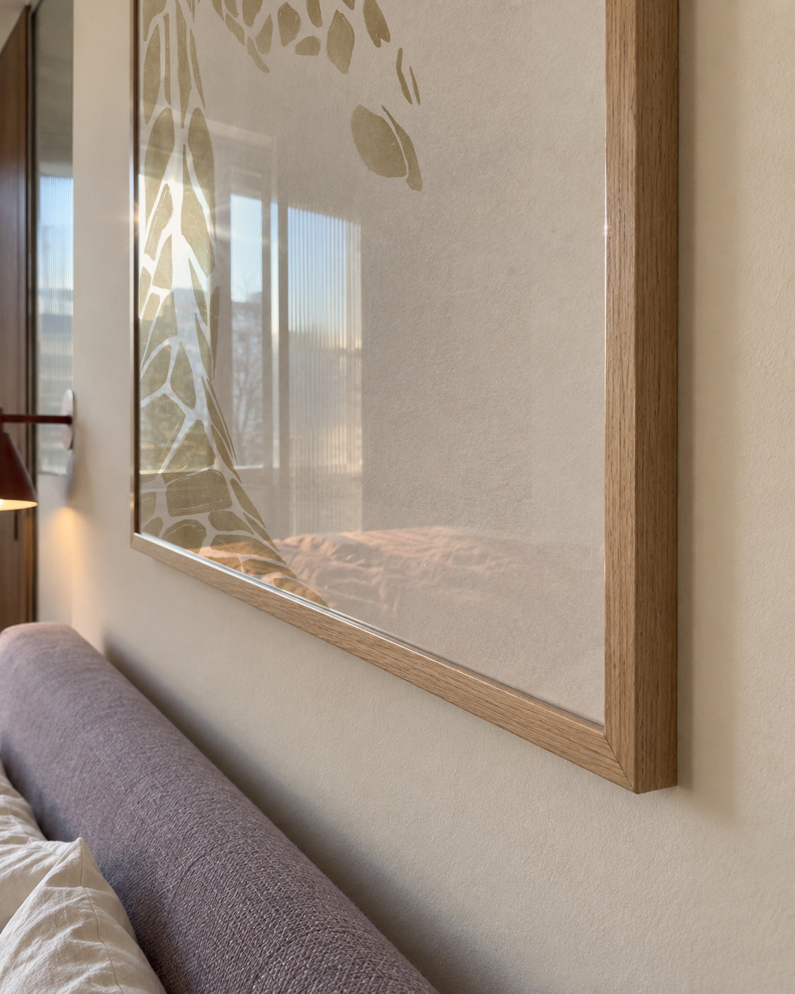 Beige Giraffe - Framed poster detail