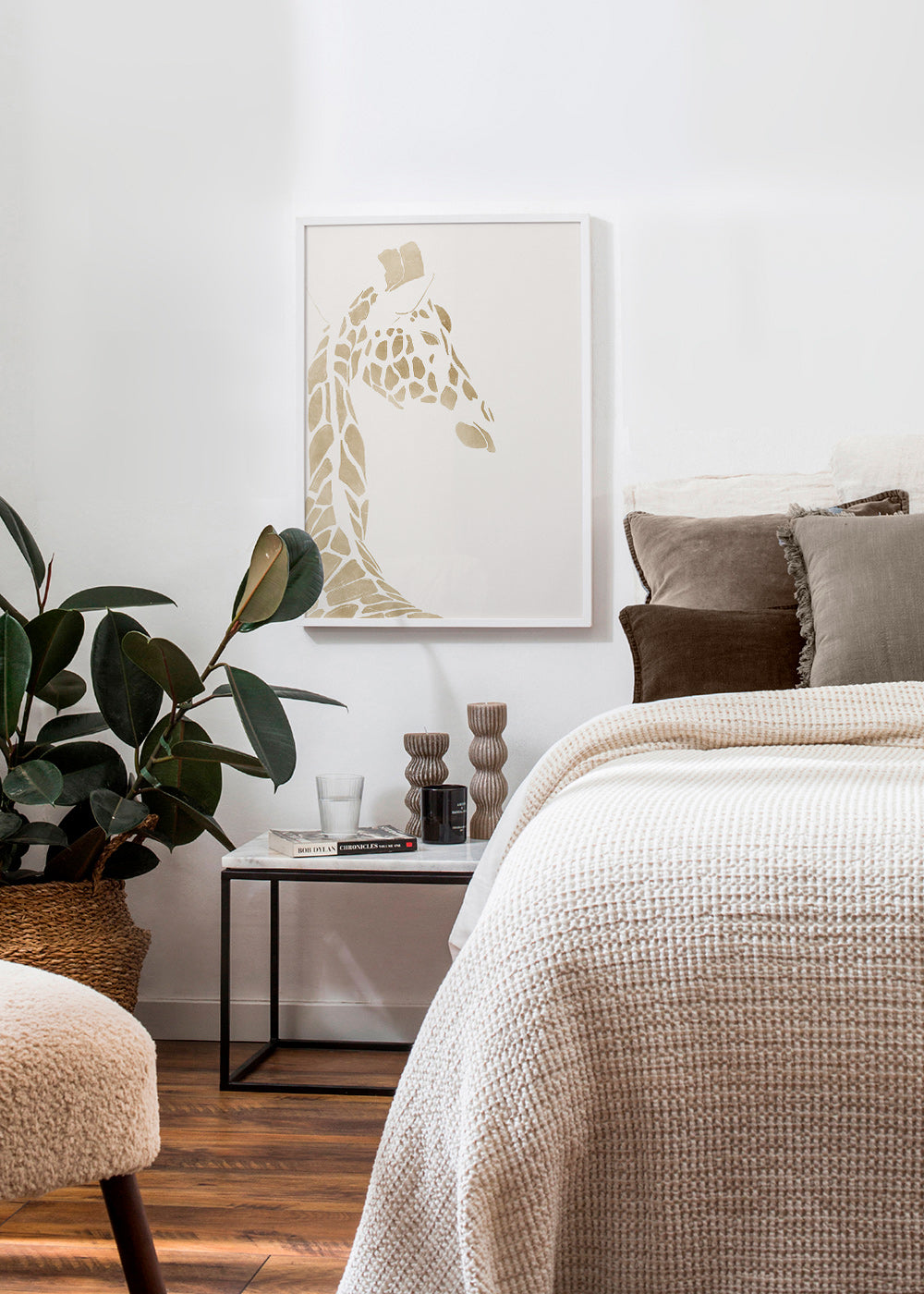 Cuadro jirafa beige perfil – Product3