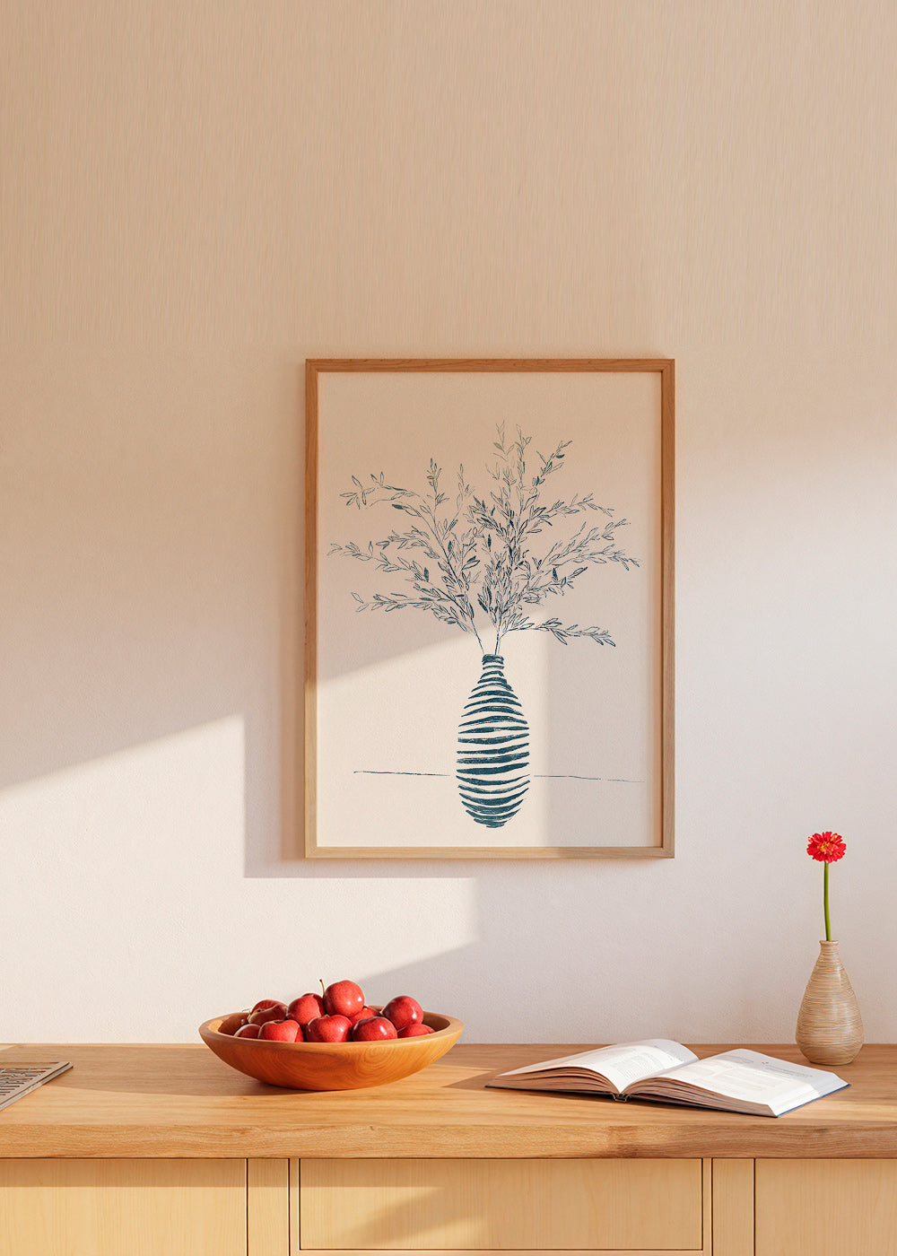 Lámina botánica en jarrón azul – Product2