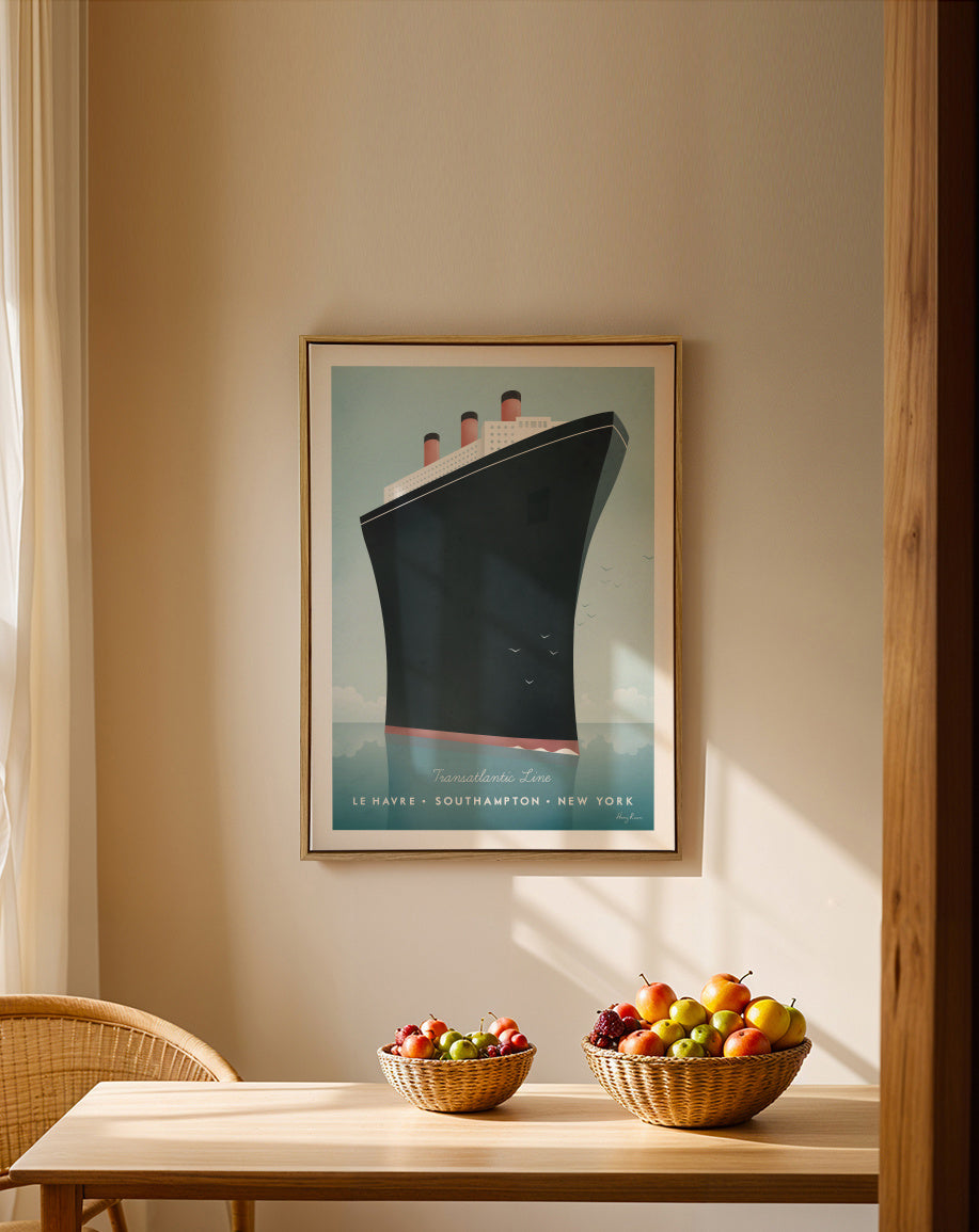 Transatlantic - Framed canvas in an interior