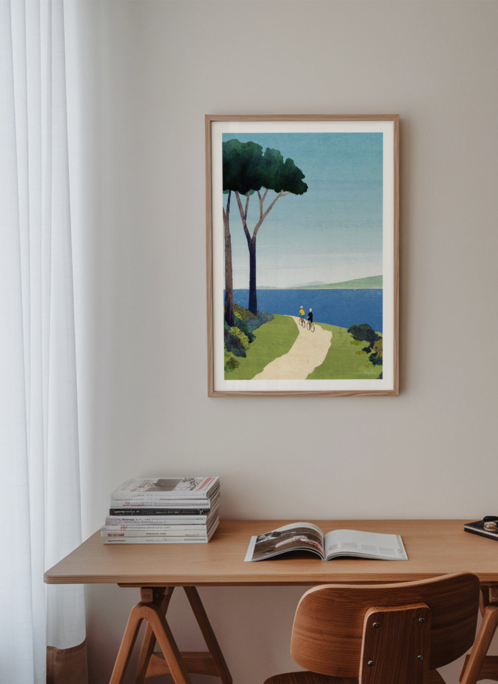 Arte paesaggistica Cycling by the sea