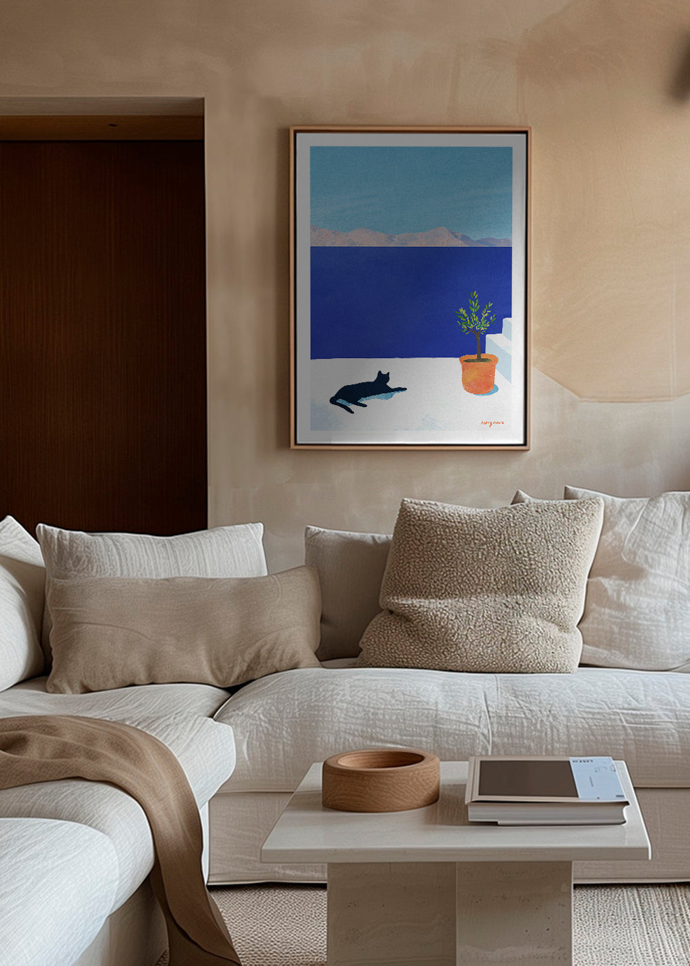 Arte paesaggistica Black cat - siesta on the roof