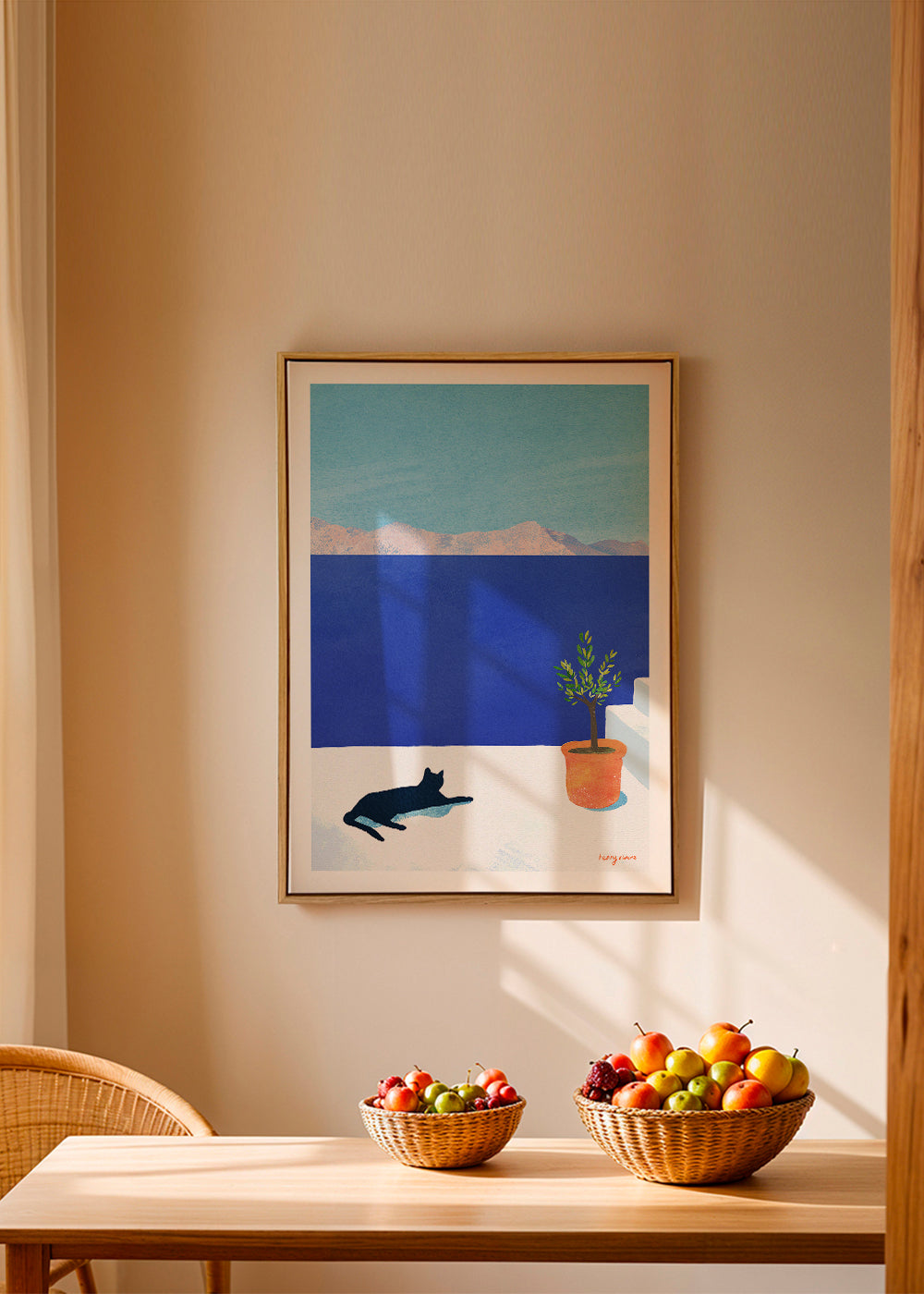 Arte paesaggistica Black cat - siesta on the roof