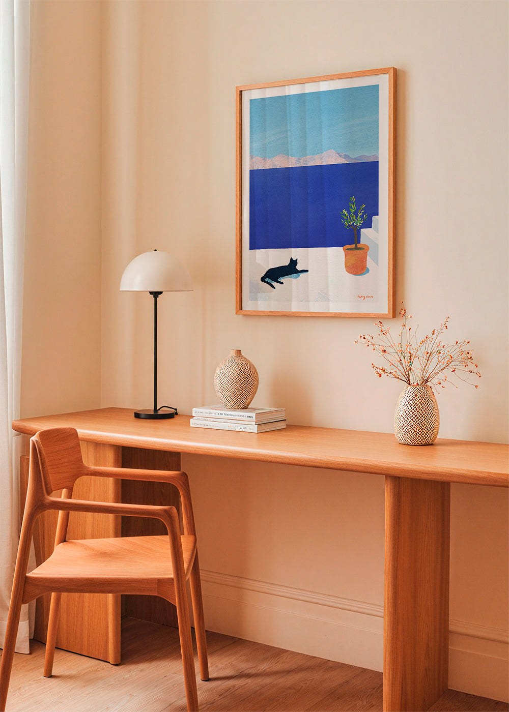 Arte paesaggistica Black cat - siesta on the roof