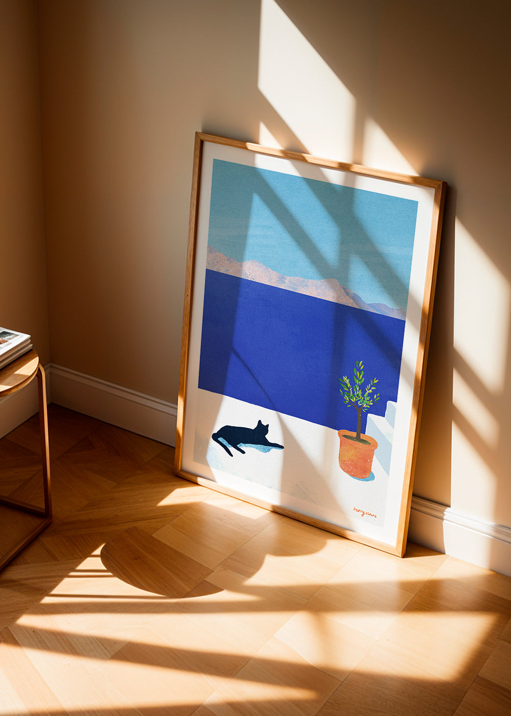 Arte paesaggistica Black cat - siesta on the roof