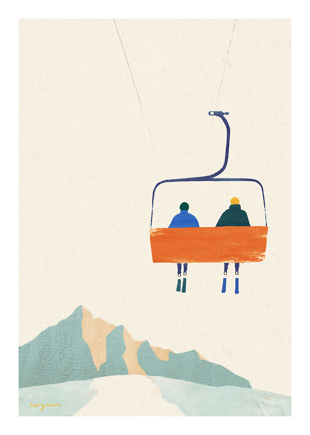 Illustrazione Ski day - chairlift