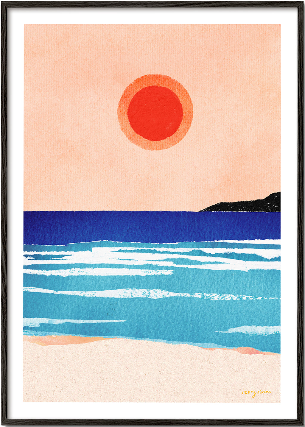 Arte paesaggistica Ocean sunset- minimalist painting