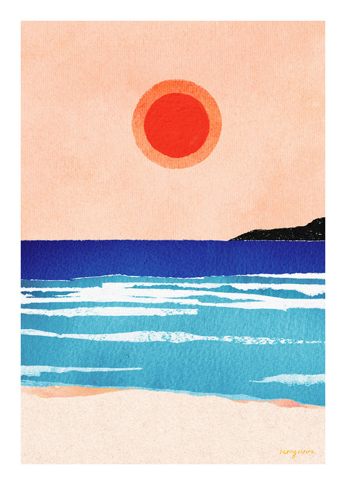 Arte paesaggistica Ocean sunset- minimalist painting