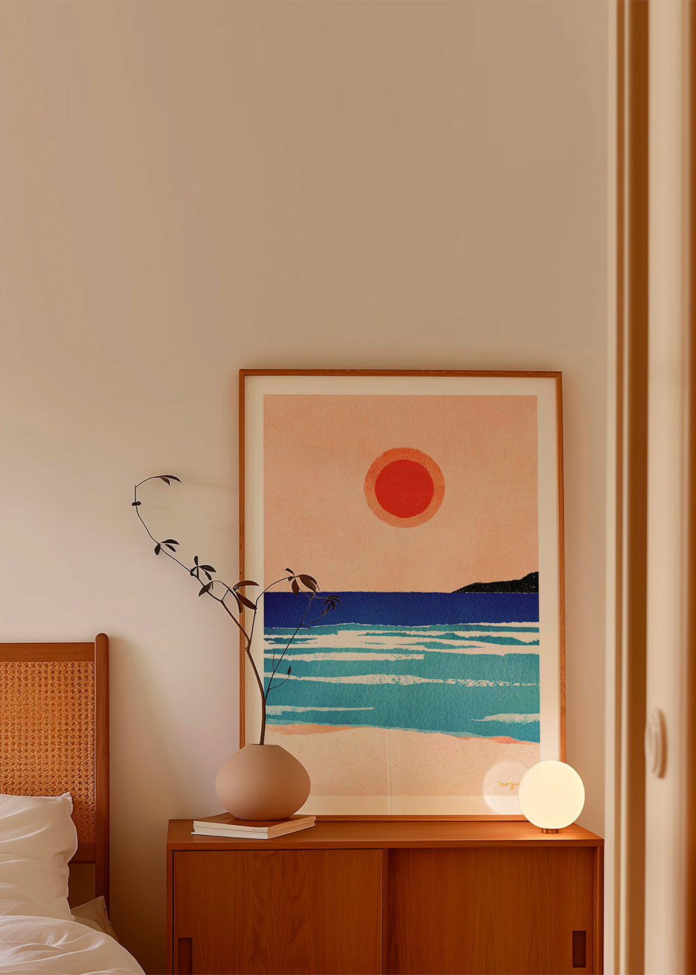 Arte paesaggistica Ocean sunset- minimalist painting