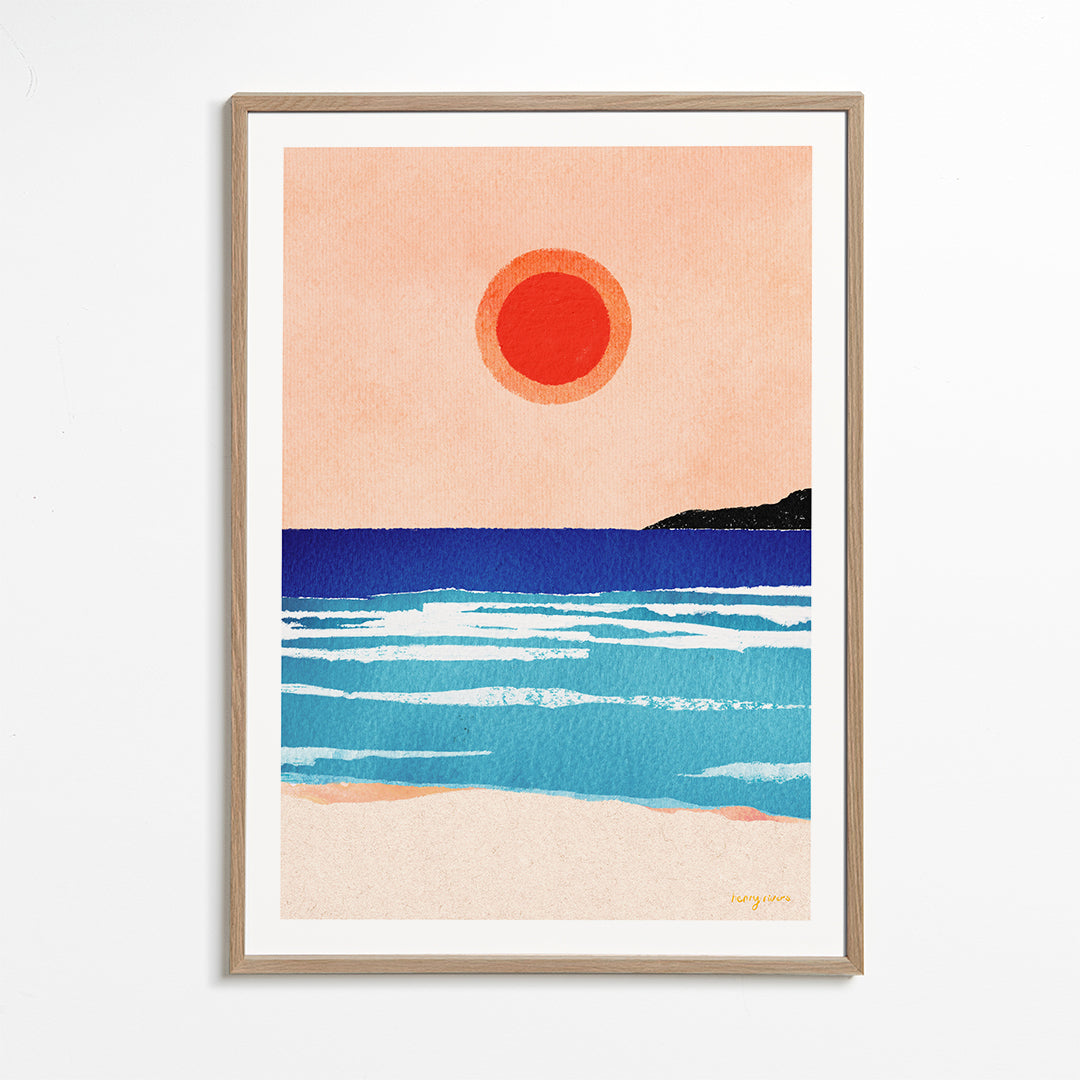 Arte paesaggistica Ocean sunset- minimalist painting