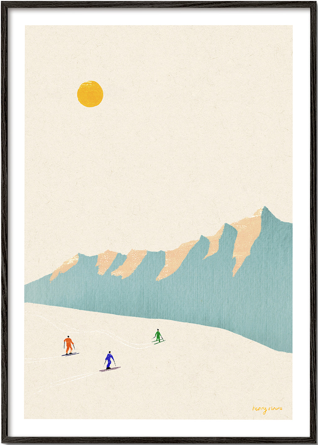 Arte paesaggistica Happy skiers