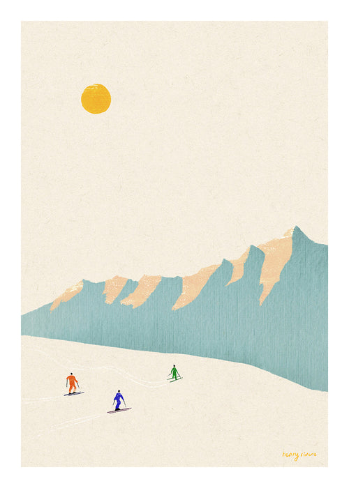Arte paesaggistica Happy skiers