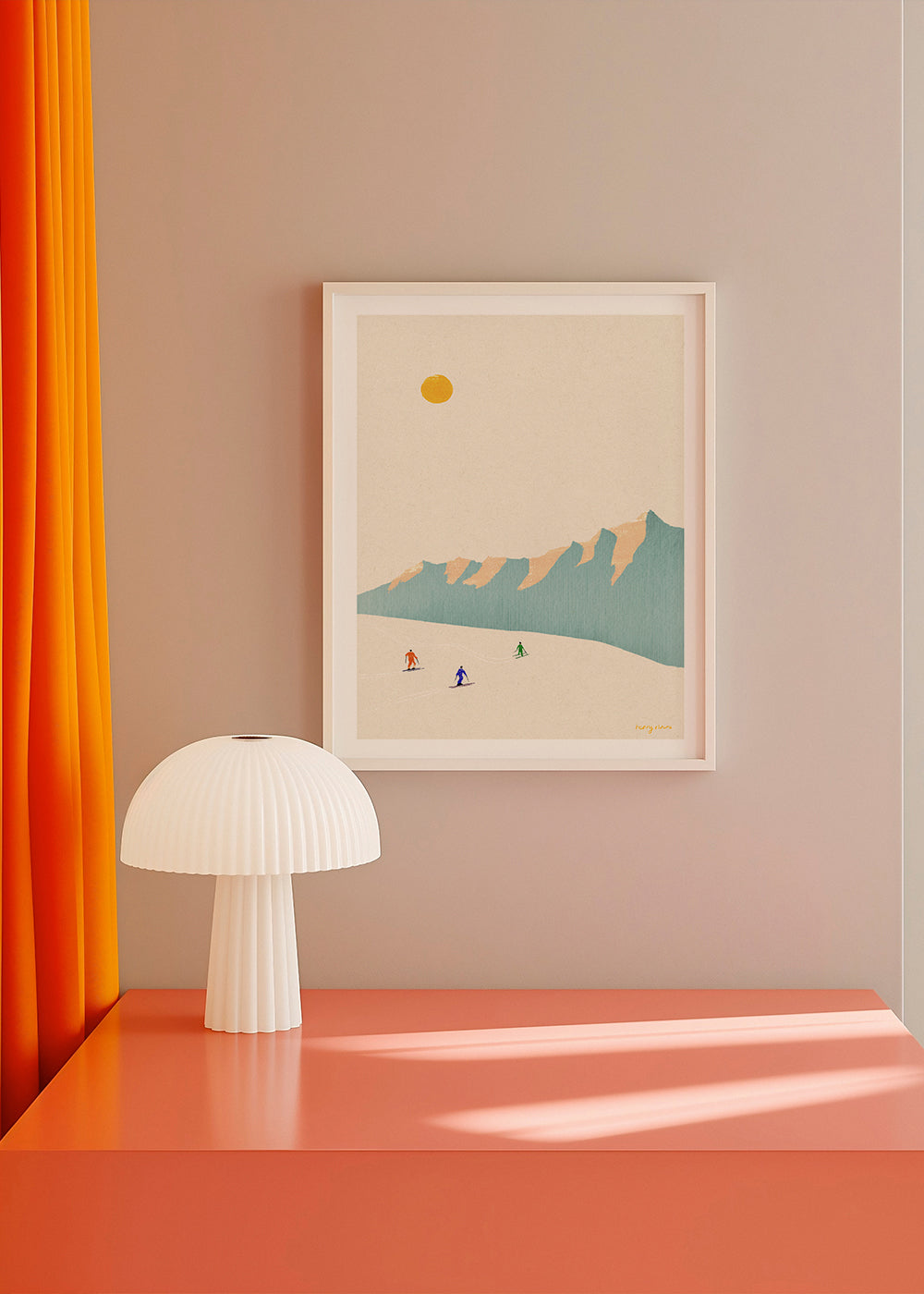 Arte paesaggistica Happy skiers