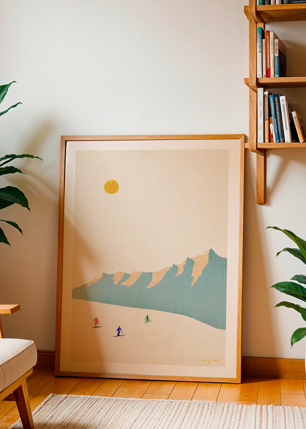 Arte paesaggistica Happy skiers