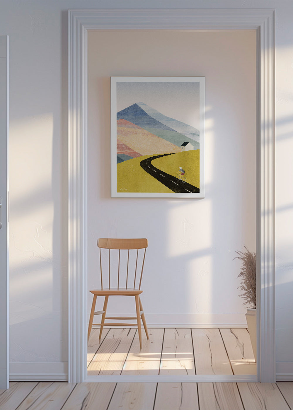 Arte paesaggistica Cycling in the mountains