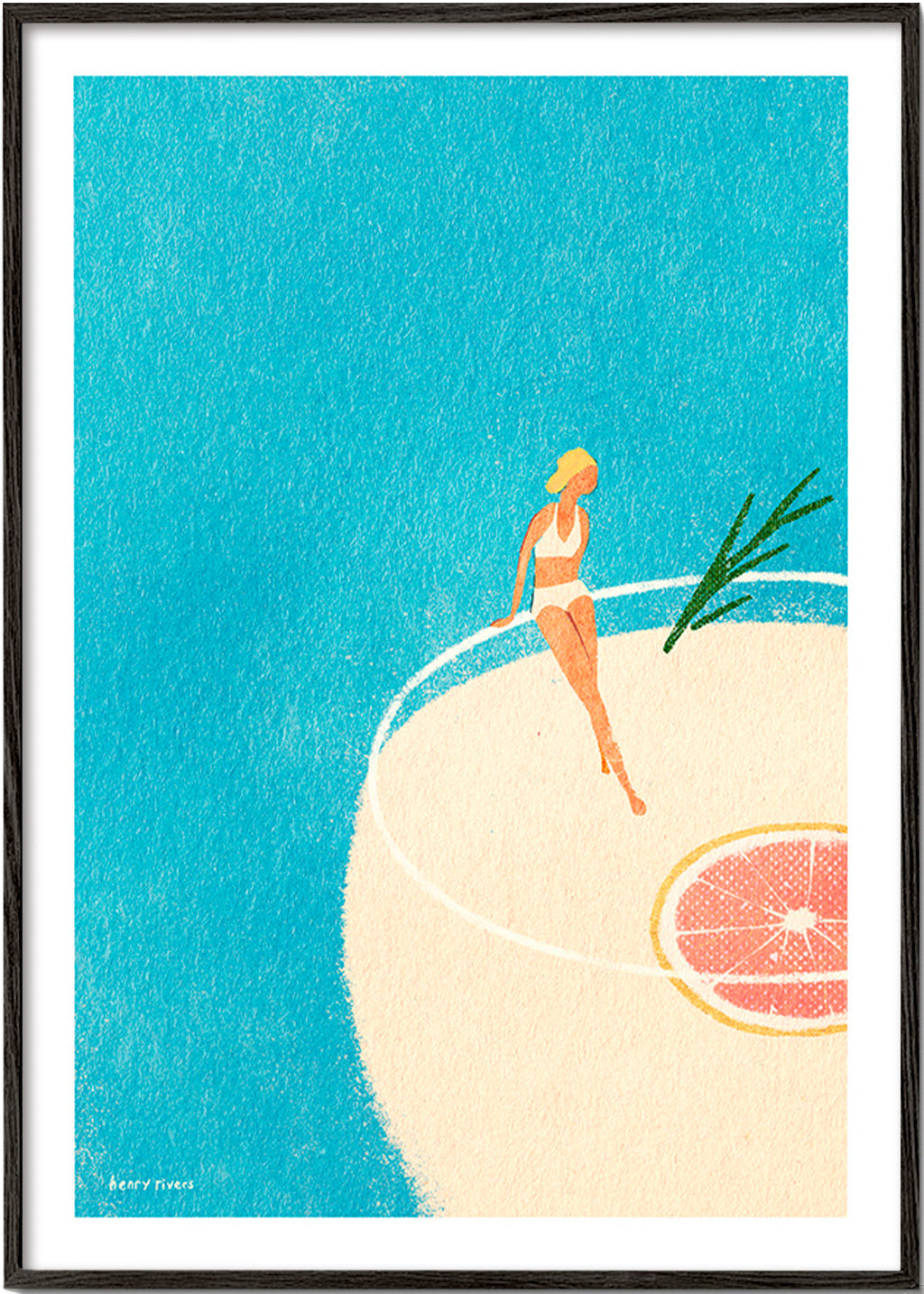 Arte da cucina Gin Tonic illustrato con figura – Black Frame