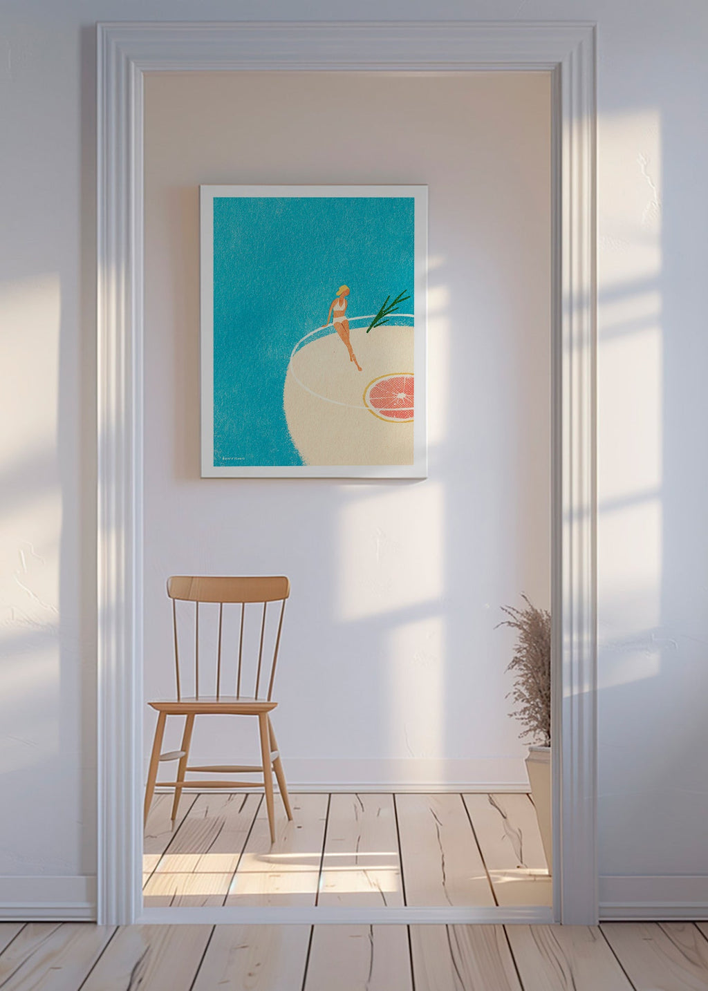 Arte da cucina Gin Tonic illustrato con figura – Canvas