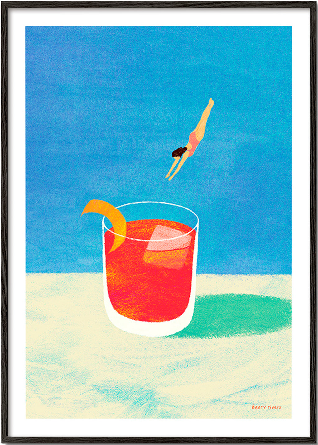 Quadro per cucina Negroni con tuffatrice – Black Frame