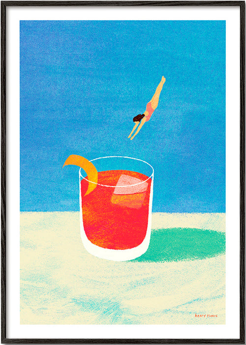 Quadro per cucina Negroni con tuffatrice – Black Frame
