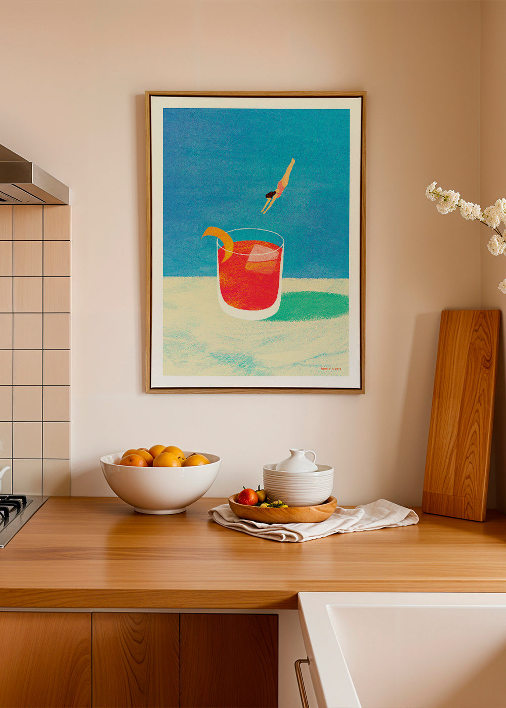 Quadro per cucina Negroni con tuffatrice – Canvas1