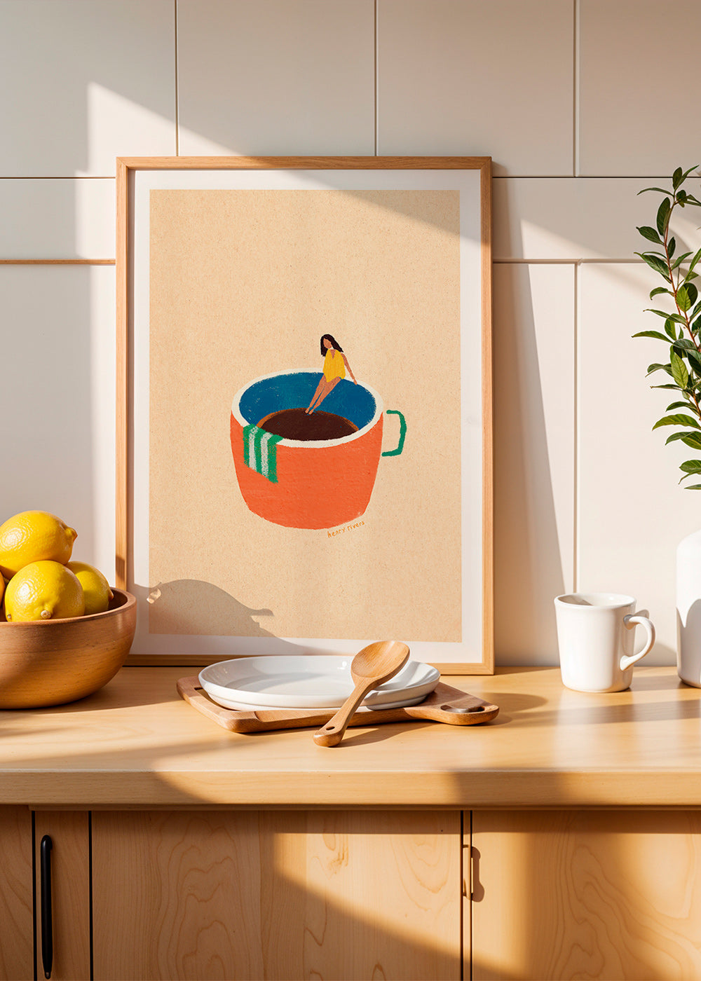 Arte da cucina con tazza di caffè illustrata e figura – Product1