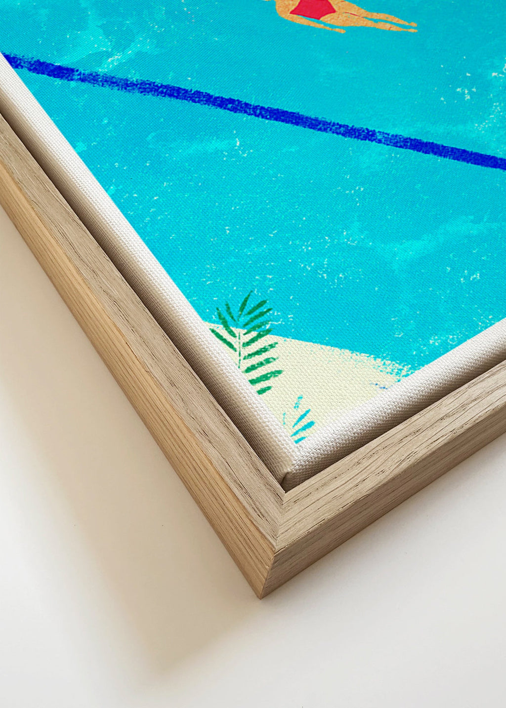 Illustrazione di nuotatrice in piscina – Canvas detail