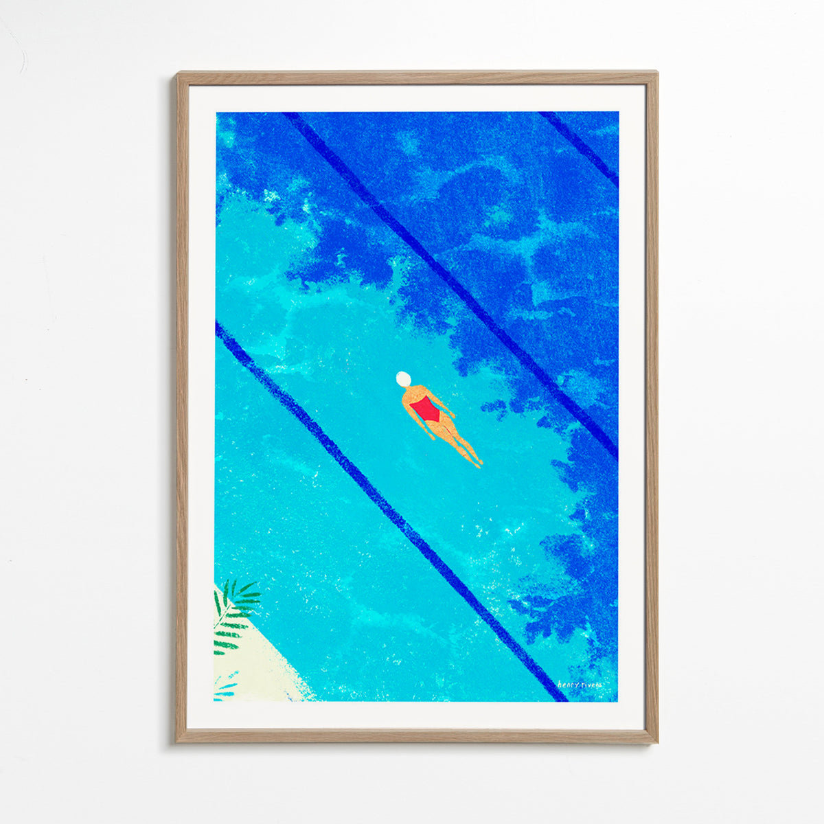 Illustrazione di nuotatrice in piscina – Oak Frame
