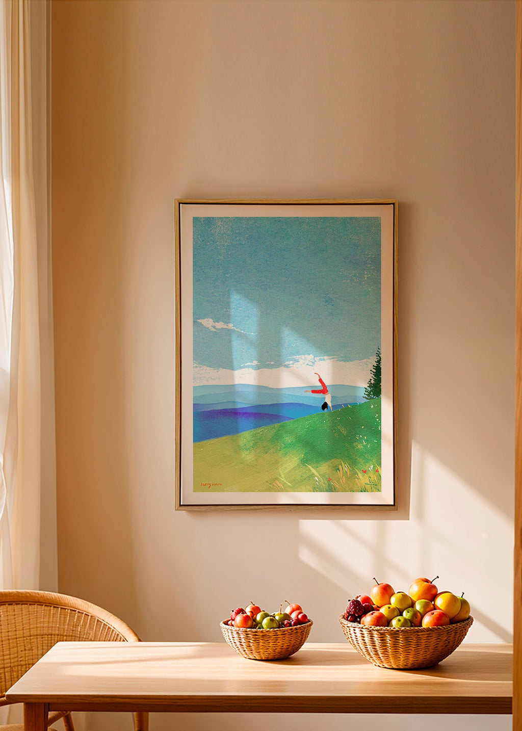 Arte paesaggistica con figura in equilibrio sulla collina – Canvas1