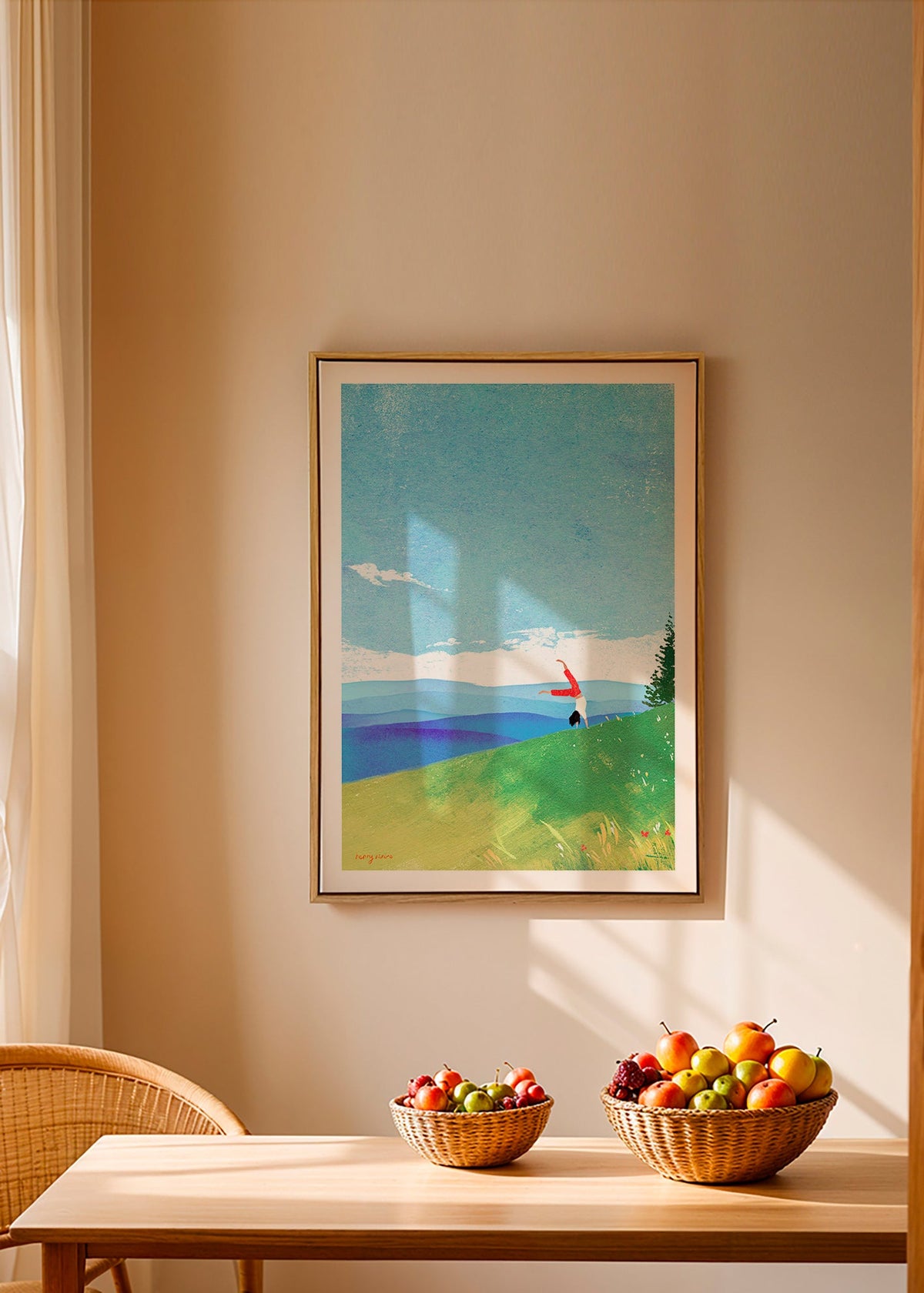 Arte paesaggistica con figura in equilibrio sulla collina – Canvas1