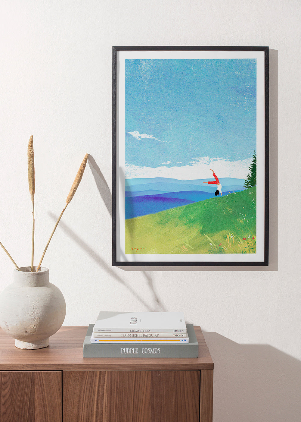 Arte paesaggistica con figura in equilibrio sulla collina – Product1