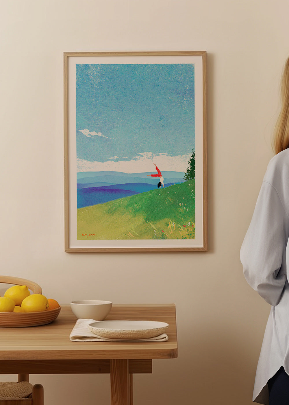 Arte paesaggistica con figura in equilibrio sulla collina – Product2