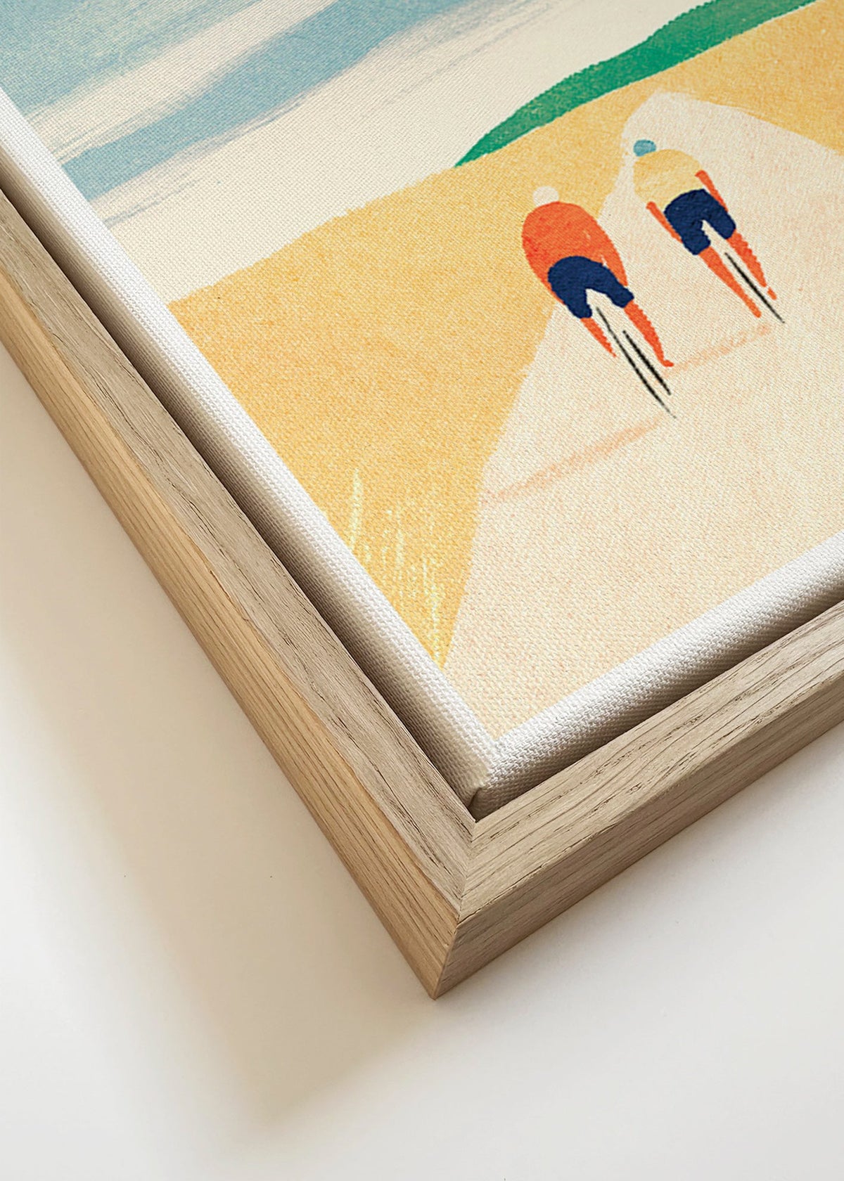 Arte sportiva: due ciclisti in strada di campagna – Canvas detail