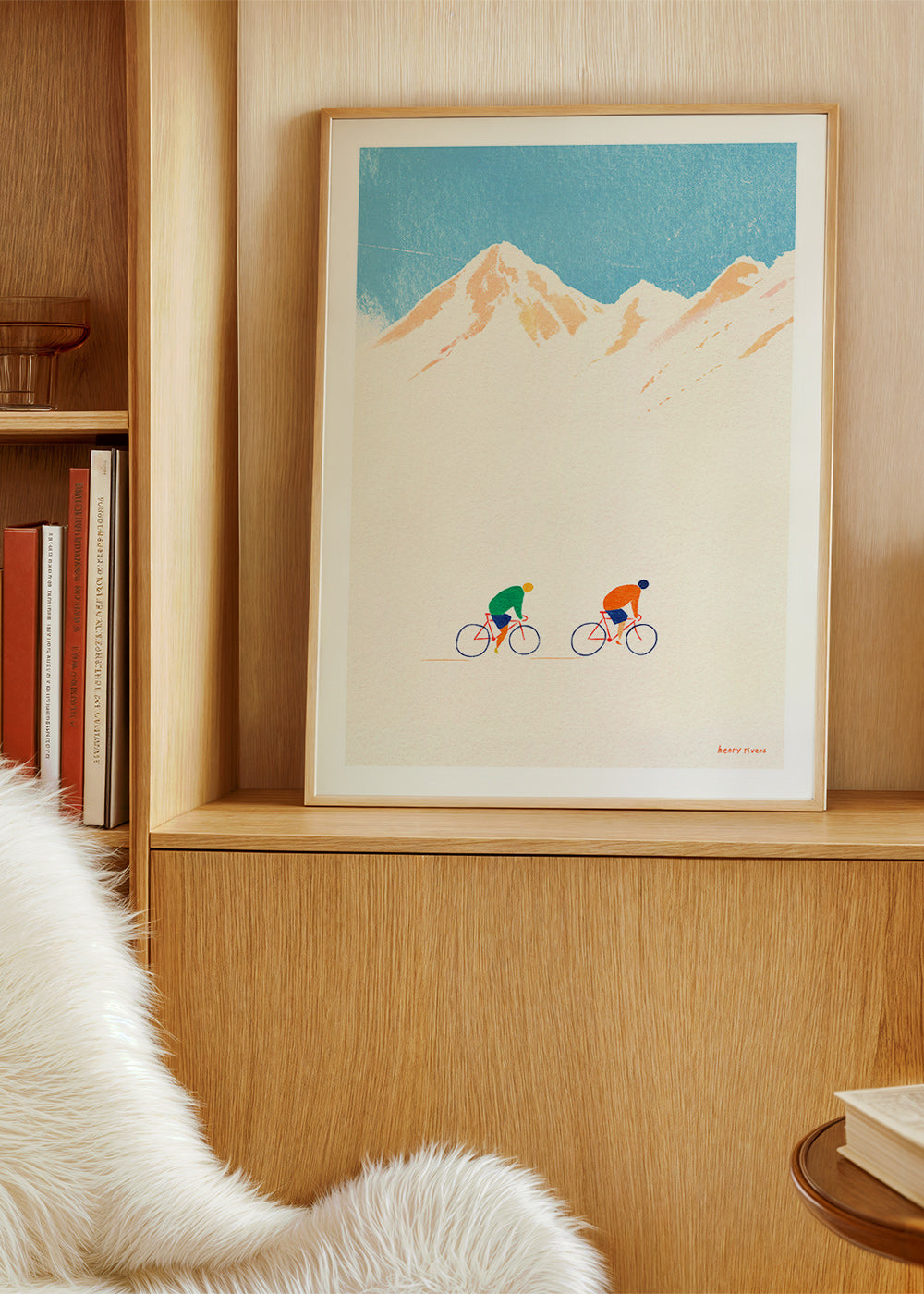Arte sportiva con ciclisti in montagna – Product1