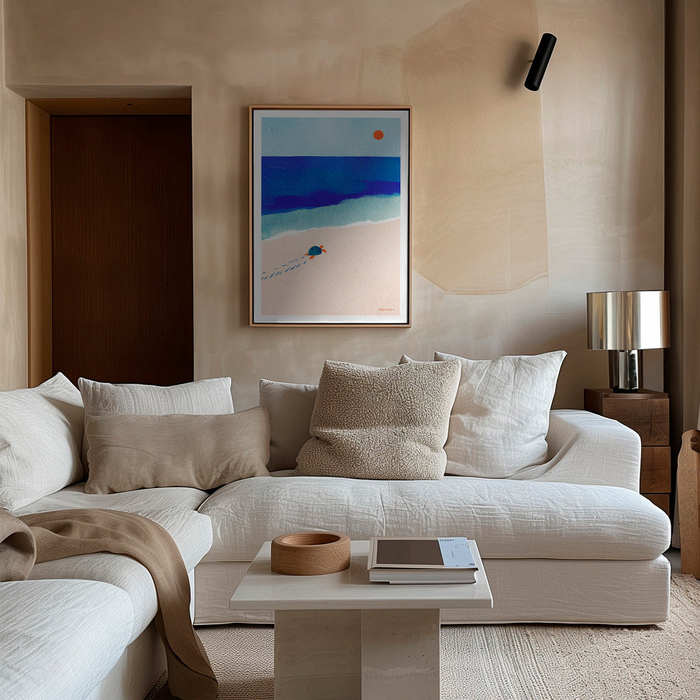 Illustrazione tartaruga sulla spiaggia – Canvas2