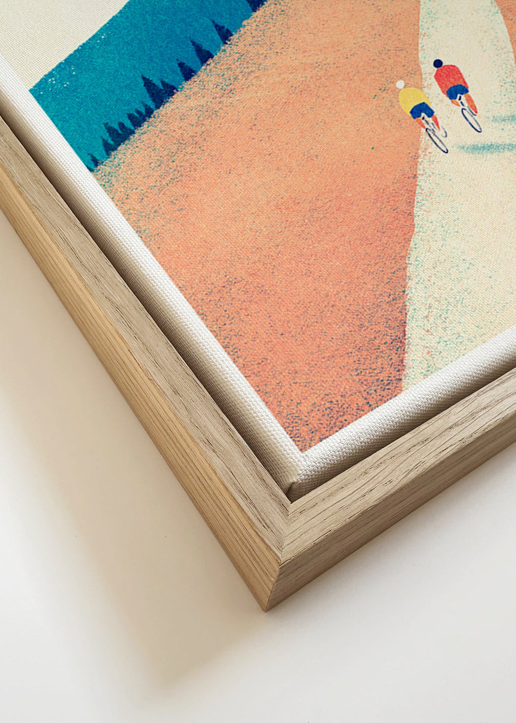Arte da cucina con due ciclisti su sentiero assolato – Canvas detail