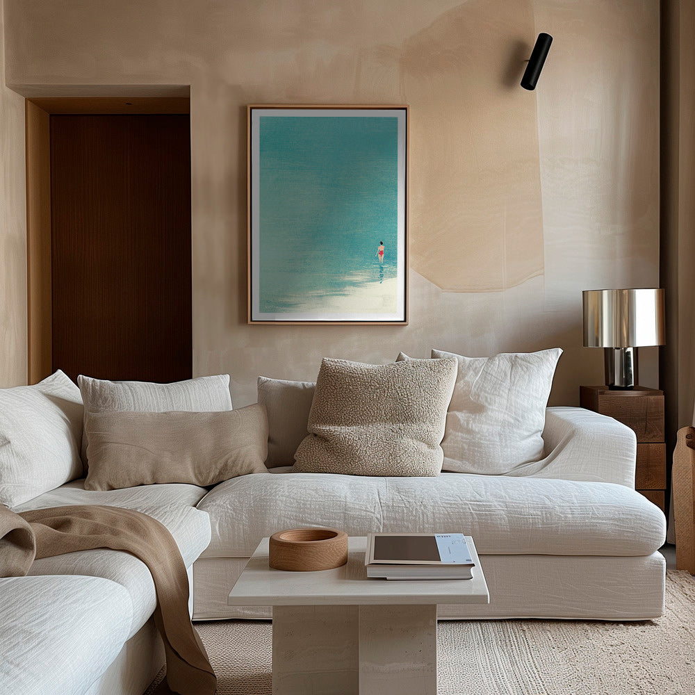 Arte paesaggistica: bagnante sull'orizzonte calmo – Canvas2