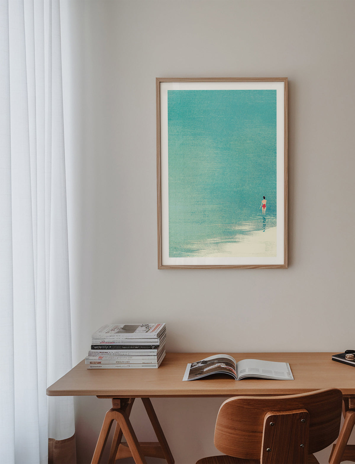 Arte paesaggistica: bagnante sull'orizzonte calmo – Product1