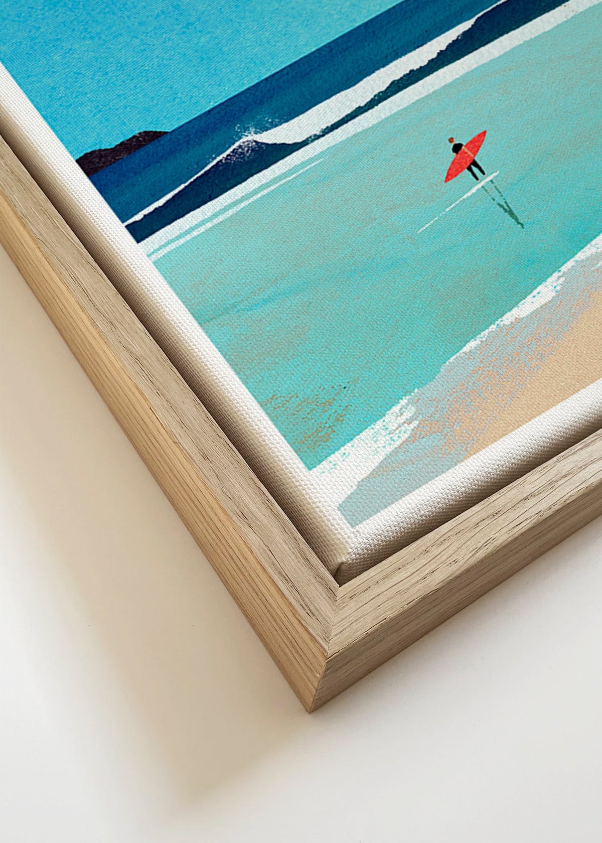Arte sportiva: surfista sulla riva – Canvas detail