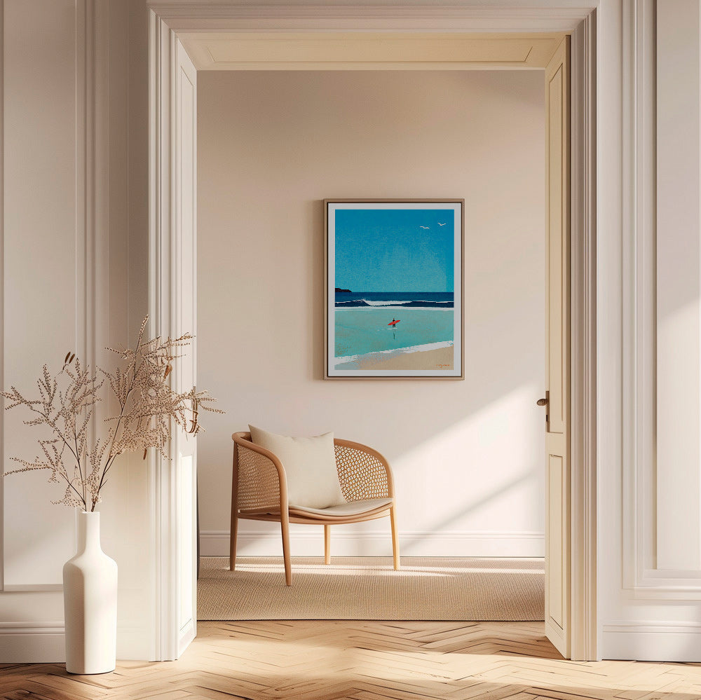 Arte sportiva: surfista sulla riva – Canvas2
